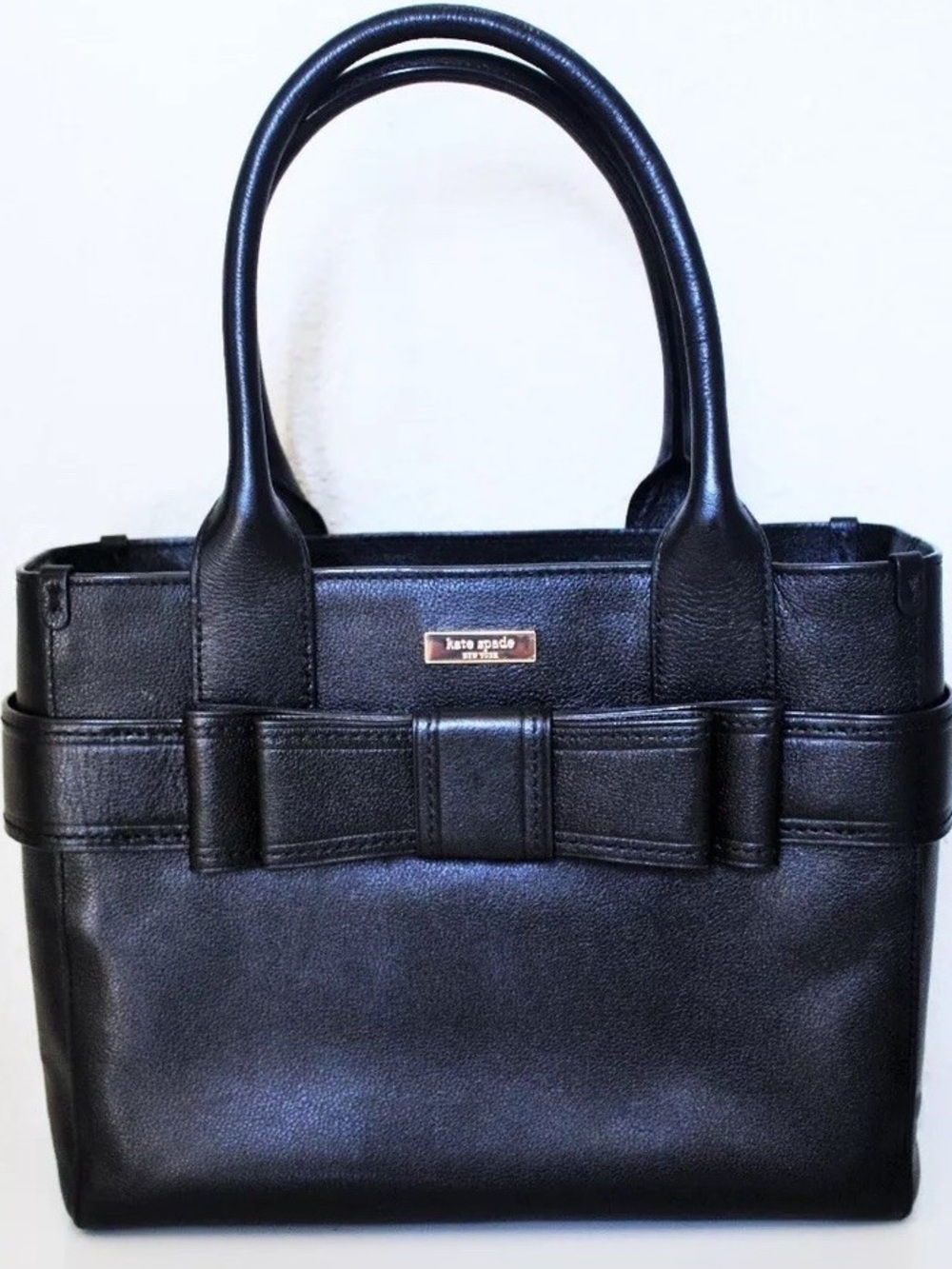 Kate Spade Black Leather Bow Satchel